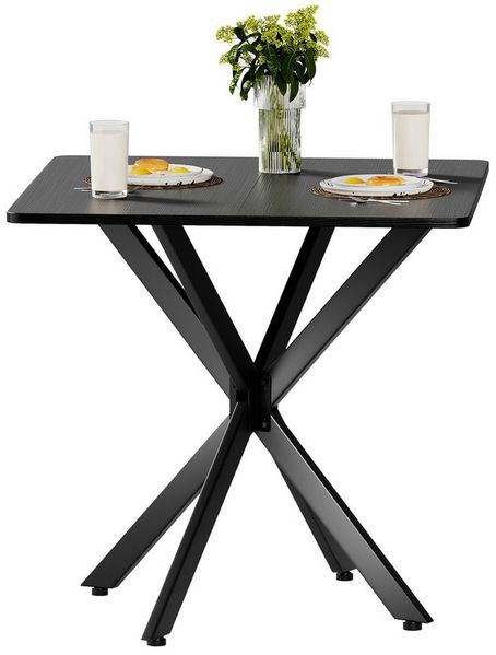 BlingBin Esstisch Küchentisch Quadratisch Esszimmertisch mit Spinnenfuß Kleiner Tisch (1 Stück, 1-St, 80x75 cm), für 2-4 Personen für Küche, Esszimmer und Wohnzimmer