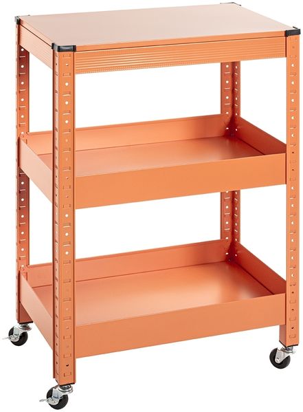 Servierwagen >55618< in orange, Metall - 50x75x32cm (BxHxT)