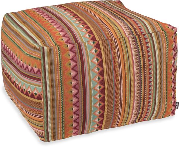 H.O.C.K. Sitzhocker H.O.C.K. Berto Outdoor Bean Cube Pouf 55 x 55 x 35 cm terra multi sun boho, Hocker, Sitzhocker, Pouf Hocker, Barhocker - wetterfest, vielseitig