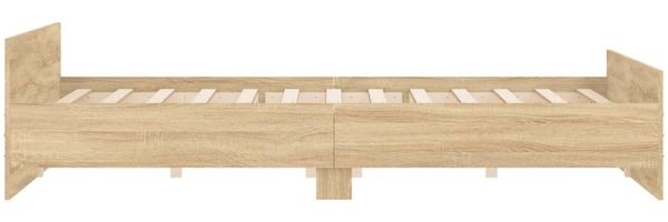 vidaXL Bettgestell mit Kopf- und Fußteil Sonoma-Eiche 200x200 cm 3203735 Bild 5