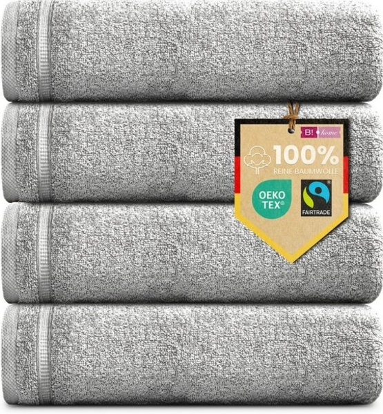 B!HOME Handtücher Set Saunatücher, Duschtücher, Gästehandtücher 100% Baumwolle, (Spar-Set, 4-St), flauschig saugfähig Frottee weich