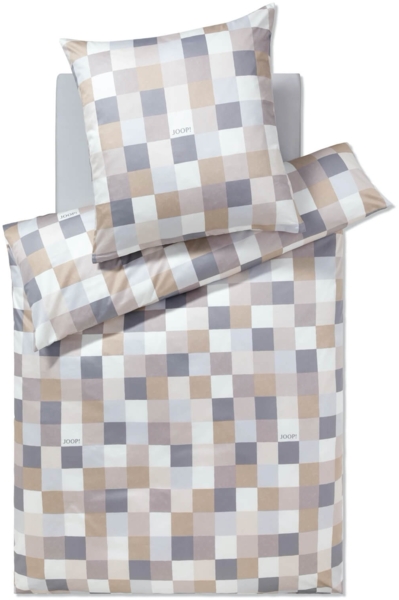 JOOP! Bettwäsche Mosaic Relaunch Sand 4092 7 Mako Satin 135 x 200 + 80 x 80 cm