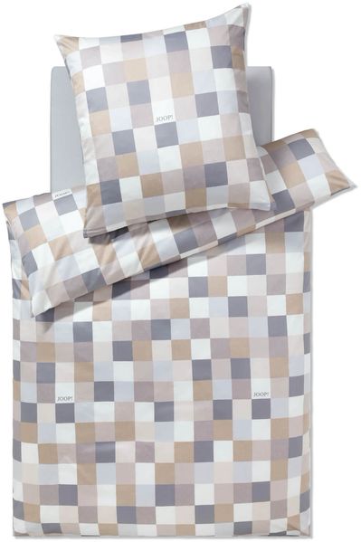 JOOP! Bettwäsche Mosaic Relaunch Sand 4092 7 Mako Satin 135 x 200 + 80 x 80 cm