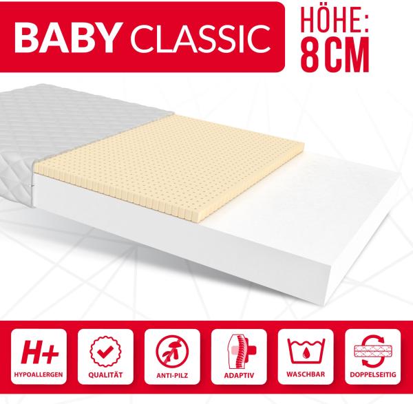 Matratze DREAM 90x200 cm Kaltschaum H2 H3 LATEX 11 cm Dino Bezug Bild 4