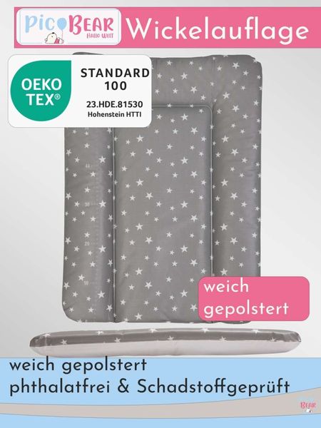 Weiche Wickelauflage HONEY 50 x 70 cm, Sternenhimmel grau-weiß : Sternenhimmel grau-weiß