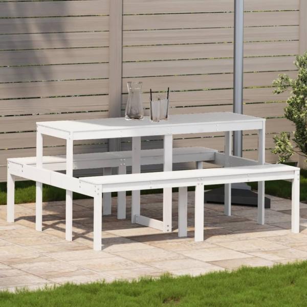 vidaXL Picknicktisch 160x134x75 cm Massivholz Kiefer 832563