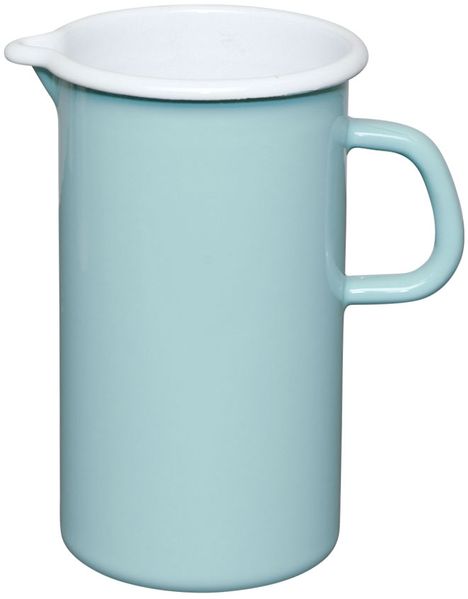 RIESS 0836-109 Emaillekrug 1,5 L, Nature Green - Light, H 19 cm / Emaille Krug