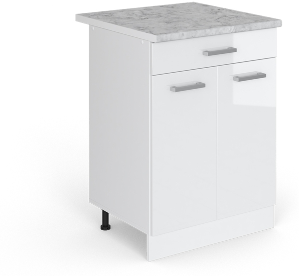 Unterschrank R-Line Weiß Hochglanz 60 cm mit Schubladen Vicco