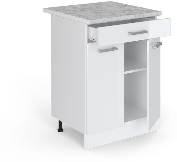Unterschrank R-Line Weiß Hochglanz 60 cm mit Schubladen Vicco Bild 4
