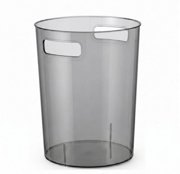 Sinoba Papierkorb 888 aus hochwertigem PET, Modern & transparent: Griffmulden, bruchsicher, pflegeleicht