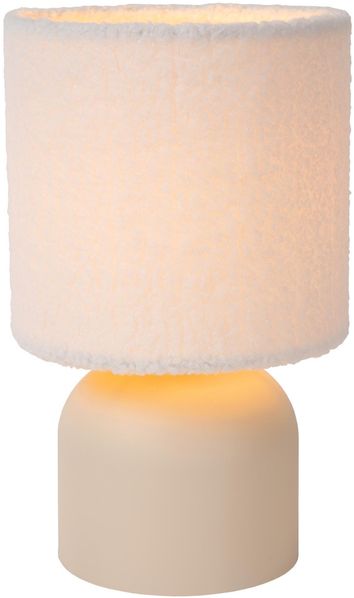 LUCIDE WOOLLY - Tischlampe - Ø 16 cm - 1xE14 - Beige
