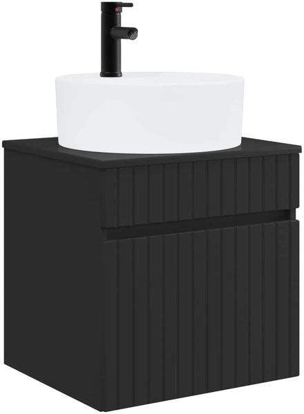 vidaXL Wandmontierte Waschbecken-Vanität Schwarz 49 x 44,5 x 65 cm 890593