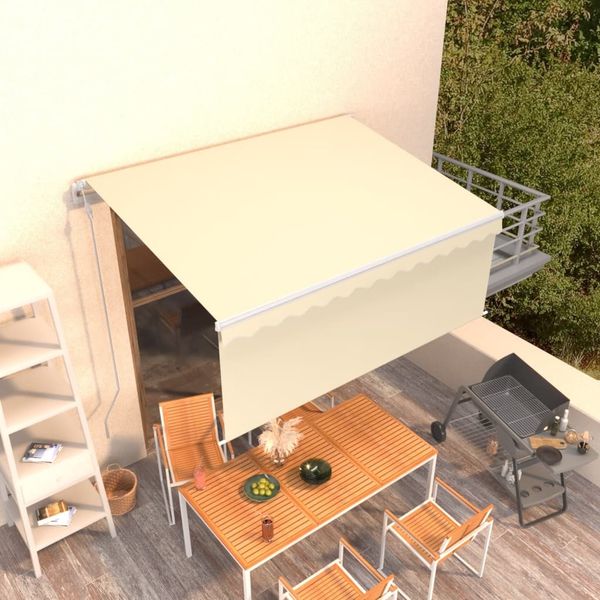 vidaXL Markise Automatisch Einziehbar mit Volant 3,5x2,5 m Creme 3069287