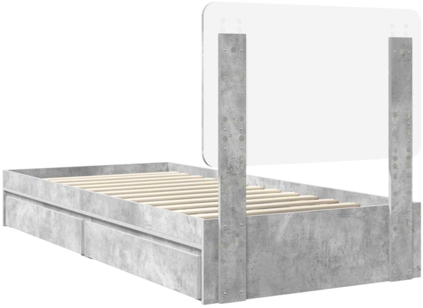 vidaXL Aufbewahrungsbett Beton Grau 90x190 cm Holzwerkstoff 3412731 Bild 9