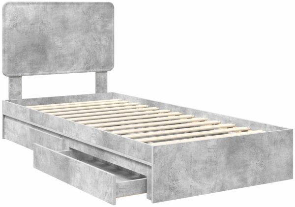 vidaXL Aufbewahrungsbett Beton Grau 90x190 cm Holzwerkstoff 3412731 Bild 4