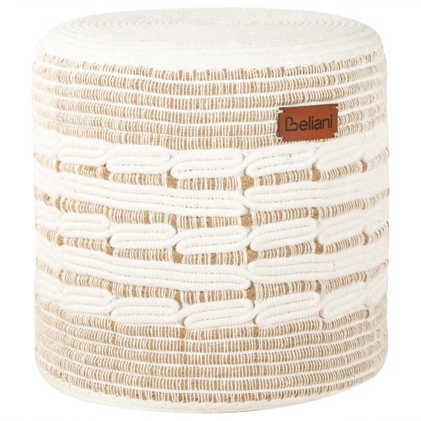 Pouf ABTIN Weiß Jute 40 cm 40 cm