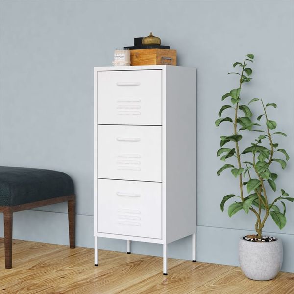 vidaXL Lagerschrank Weiß 42,5 x 35 x 101,5 cm Stahl [336188]