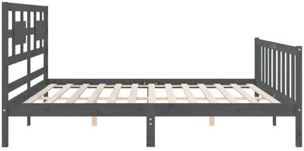 vidaXL Massivholzbett mit Kopfteil Grau 200x200 cm 3192578 Bild 7