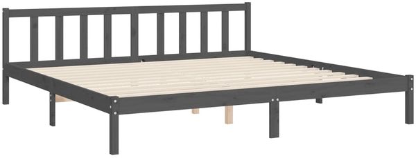 vidaXL Massivholzbett mit Kopfteil Grau 200x200 cm 3192578 Bild 9
