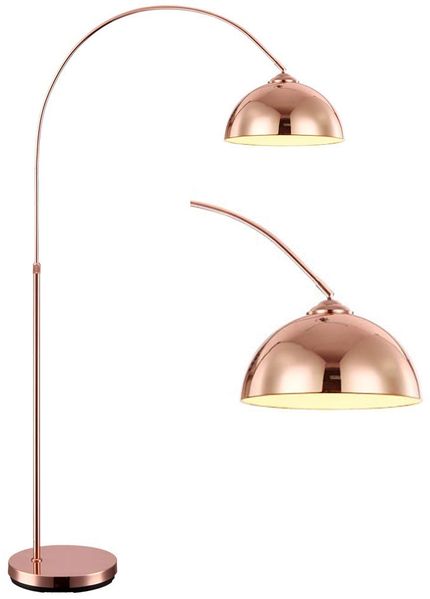 LED Bogenleuchte, Kupfer, Fußschalter, H 196 cm
