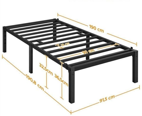 Yaheetech Metallbett, Bettrahmen 36/41 cm H mit Lattenrost, Bettgestell aus Metall Bild 4