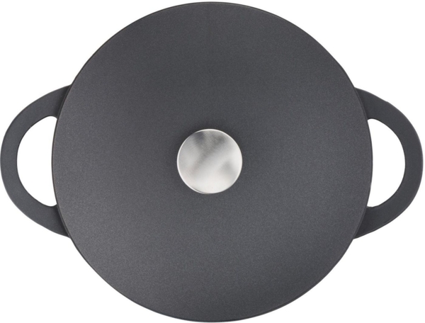 TEFAL E21872 TRATTORIA Servierpfanne 28cm | Aluguss | Gussdeckel | Antihaft-Beschichtung | gute Wärmespeicherung | Silikon Griffschutz inklusive | Schmorpfanne | induktionsgeeignet Bild 3