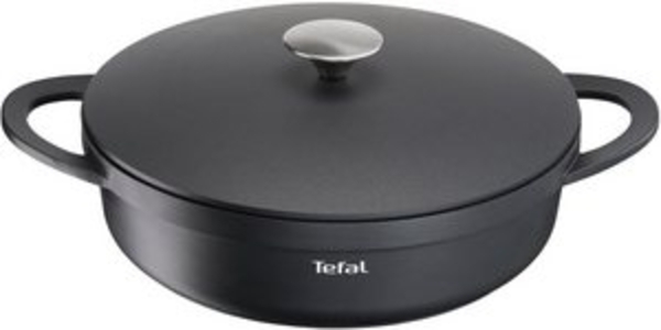 TEFAL E21872 TRATTORIA Servierpfanne 28cm | Aluguss | Gussdeckel | Antihaft-Beschichtung | gute Wärmespeicherung | Silikon Griffschutz inklusive | Schmorpfanne | induktionsgeeignet Bild 6