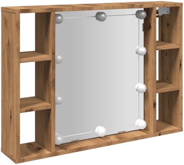 vidaXL Spiegelschrank mit LED-Leuchten Artisan-Eiche 76x15x55 cm 857002