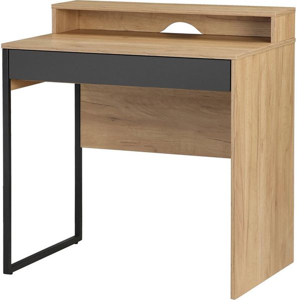 OTTO home Schreibtisch Moid, Computertisch in modernem Design, Breite 80 cm, mit Schublade, Kabeldurchlass & Metallkufe