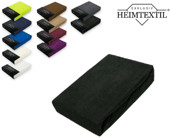 Frottee Spannbettlaken Rundumgummizug Marke 180 x 200 cm Schwarz