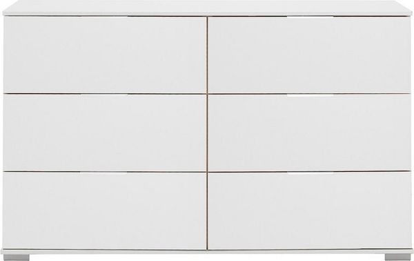 Lomadox Kommode ELSTRA-43, Schlafzimmer mit 6 Schubladen in weiß, B/H/T ca. 130/83/41 cm