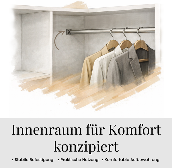 Schwebetürenschrank LUMOS in Kaschmir inkl. Innenausstattung, mit Lamellen-Optik, Schwarz, Breite 150 cm, moderner Kleiderschrank Bild 7