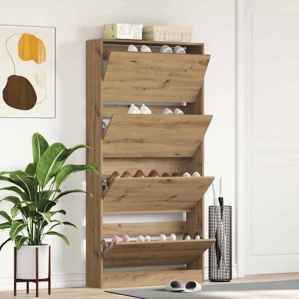 vidaXL Schuhschrank Artisan-Eiche 80 x 21 x 163,5 cm Holzwerkstoff 3334026