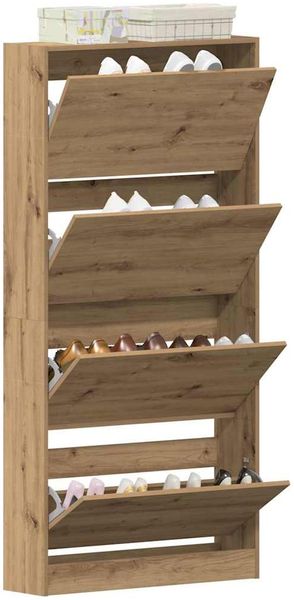vidaXL Schuhschrank Artisan-Eiche 80 x 21 x 163,5 cm Holzwerkstoff 3334026 Bild 3