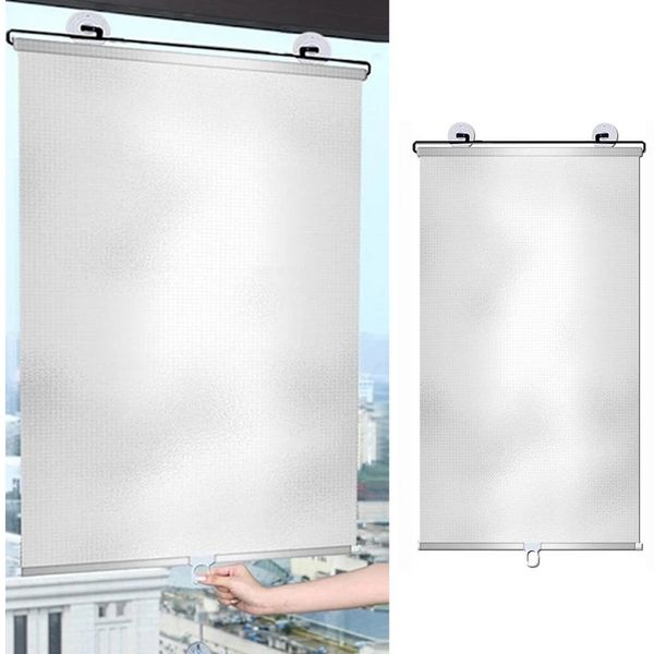 Verdunklungsrollo Sonnenschutz Rollo mit Saugnäpfen,Verdunklungsrollo ohne Bohren, Agger, Teleskopisch, Tragbar, Für Fenster & Auto