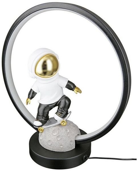 GILDE LED Tischleuchte Astronaut Apollo 52717 Kunstharz 33 cm USB Designleuchte, LED fest integriert