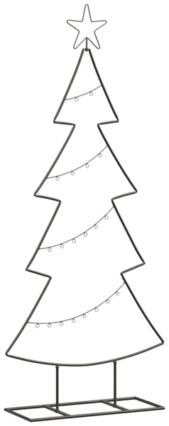 vidaXL Metall Weihnachtsbaum mit Ständer Schwarz 125 cm Stahl 42019188
