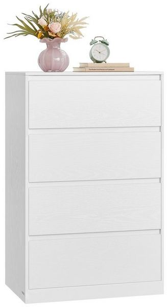 VASAGLE Kommode mit 4 Schubladen, Komodenschrank, Schubladenschrank, Wäschekommode, für Schlafzimmer, 40 x 60 x 97,4 cm, Modern Kailyn Kollektion, schneeweiß Bild 4