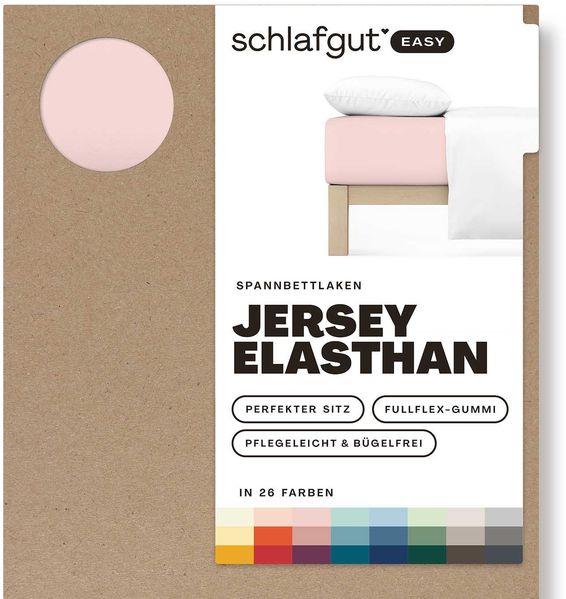 Schlafgut 'Easy' Spannbettlaken, MADE IN GREEN by OEKO-TEX®, Gummizug: rundum, Jersey Elasthan, Purple Light, L 140x200 cm - 160x220 cm
