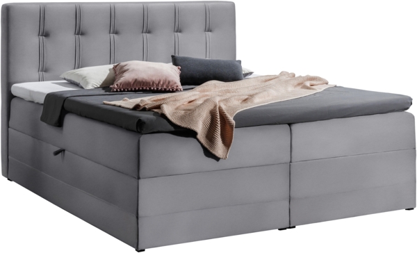 99rooms Hugo Boxspringbett Velours JASMINE 120x200 cm Dunkelgrau Bild 2