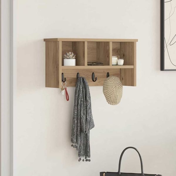 Wandmontierter nachttisch, Wandregal Artisan-Eiche 50 x 16 x 26 cm