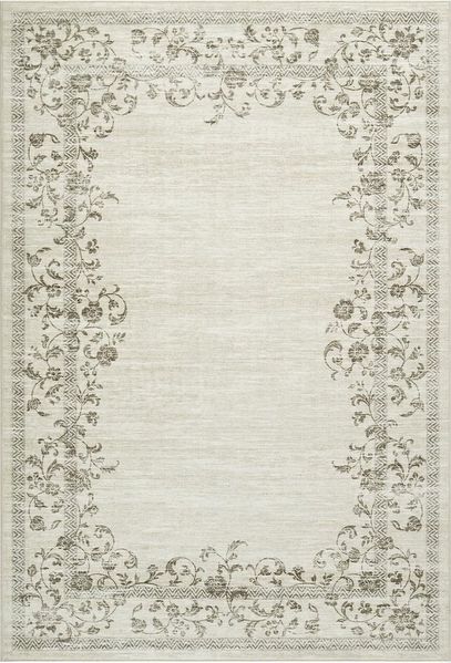 GarveeMore Veloursteppich Waschbarer Vintage Teppich Designteppich Läufer mit floraler Bordüre, Moderner Kurzflor, rutschfest, pflegeleicht & schmutzabweisend