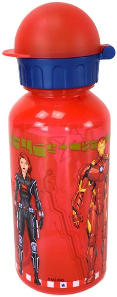 Motiv Trinkflasche für Kinder 370 ml mit Kappe Kinderflasche Avengers