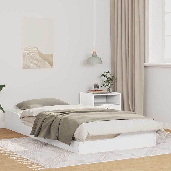 vidaXL Bettrahmen Weiß 90 x 200 cm Massives Kiefernholz 873389