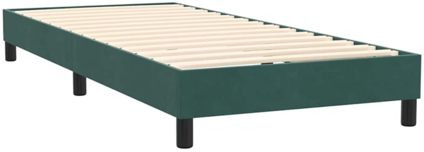 vidaXL Boxspringbett mit Matratze Dunkelgrün 90x220 cm Samt 3316722 Bild 5