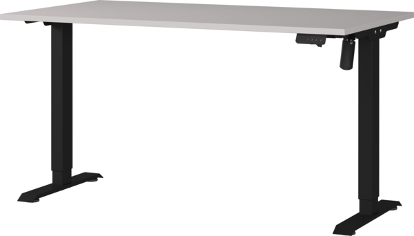 Germania Schreibtisch 8023-630, Kaschmir/Schwarz, elektr. höhenverstellbar, 140 x 119 x 80 cm (BxHxT)