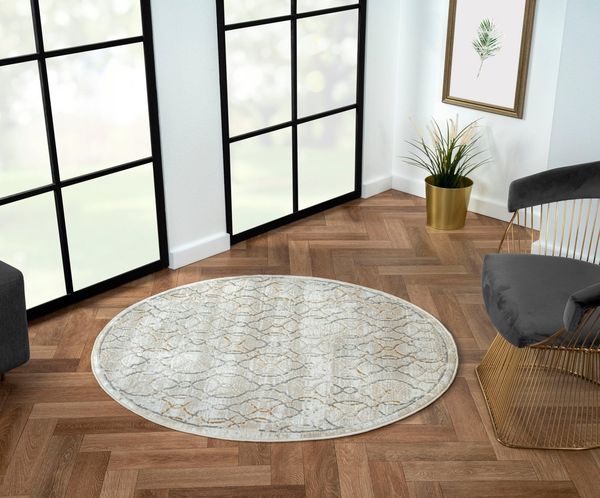 Myflair Möbel & Accessoires Teppich My Floor Lagerräumung, rund, Höhe: 10 mm, Kurzflor, Retro-Style, besonders weich durch Microfaser
