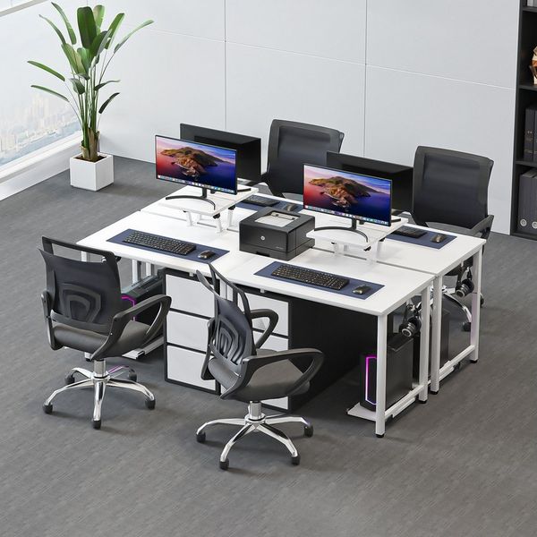JEOBEST Schreibtisch Tisch, Computertisch, Bürotisch 80 x 40cm, Metallgestell, (1 Tisch) mit Monitorständer und 1 Kopfhörerhaken, Industrie-Design