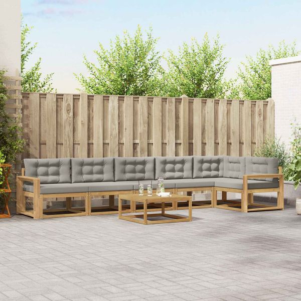 vidaXL Outdoor-Sofagarnitur 7 pcs Weiß und Hellgrau 79 x 79 x 37 cm 3386555