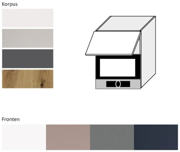 Mikrowellenumbauschrank BONN 60x72cm matt Farbe wählbar (BO-W2MK/60) Bild 5
